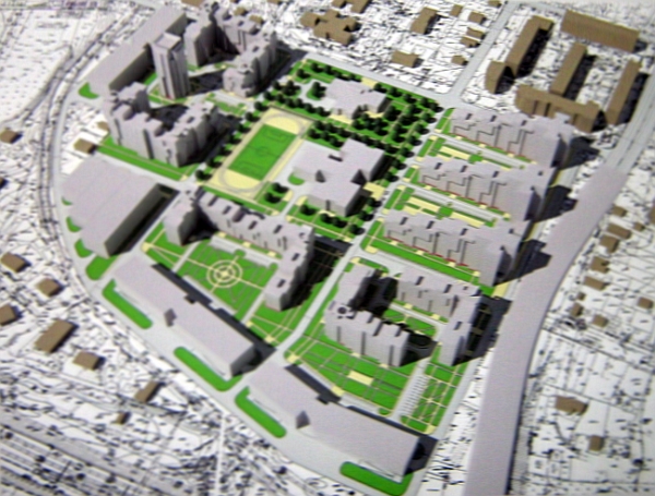 Модель застройки, вид с ул. Сибирской