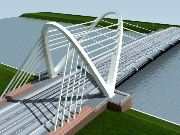 Проект Лазаревского моста через Малую Невку в Санкт-Петербурге, выполненный ЗАО "Институт "Стройпроект"