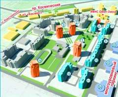 Генеральный план застройки микрорайона "Космический"