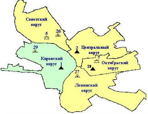 Карта загрязнения округов Омска Карта загрязнения округов Омска