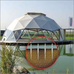 Теплица с винтовым фундаментом