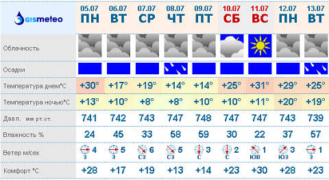 (С) gismeteo.ru