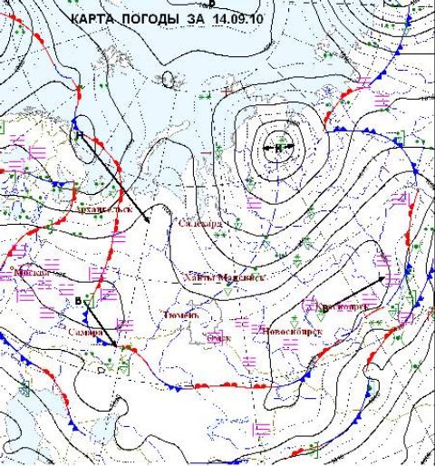 Карта погода от омского Гидрометцентра