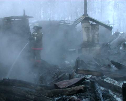 Пожар в д.Дубровка Кормиловского района