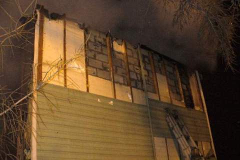 пожар на улице Успенского в Омске