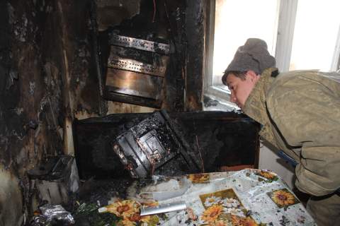 Пожар в Омске по улице Мира, 34 Б