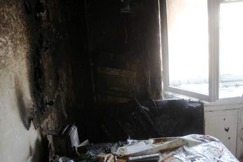 Пожар в Омске по улице Мира, 34 Б