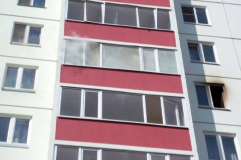 Пожар в Ленинском округе Омска