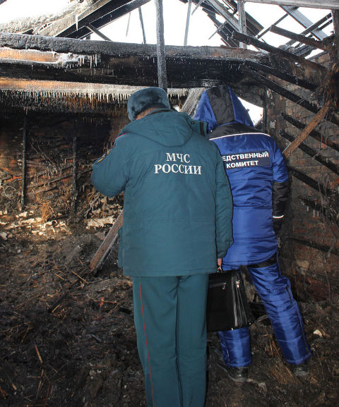 Пожар в Евгащено Большереченского района