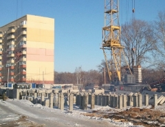 Строящийся дом в мкр Молния в Омске