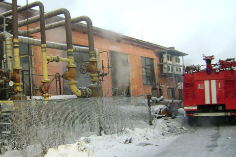 Пожар на птицефабрике "Сибирская" 1.02.2012