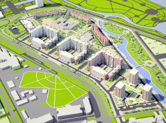 Эскиз застройки микрорайона на Левобережье