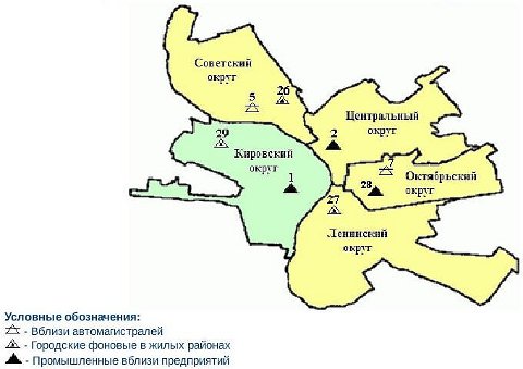 Карта загрязнения Омска