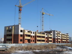 Строящиеся дома по ул. Крупской в Омске