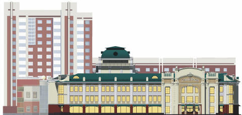 Проект реконструированного здания театра "Галерка"