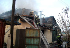 Пожар по улице 1-я Военная в Омске