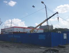 Строительство гипермаркета "Магнит" по улице Химиков в Омске