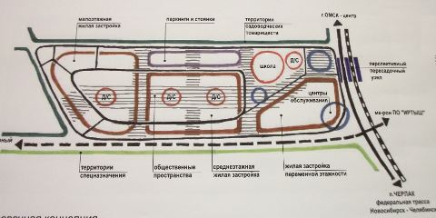 Эскиз застройки квартала по Черлакскому тракту