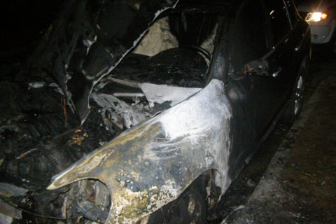 Возгорание автомобиля Porshe Cayenne в Омске