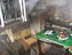 Пожар в пятиэтажке по улице 19 Партсъезда в Омске