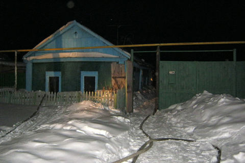 Пожар в Калачинске в частном доме по улице Школьная