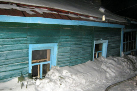 Пожар в Калачинске в частном доме по улице Школьная